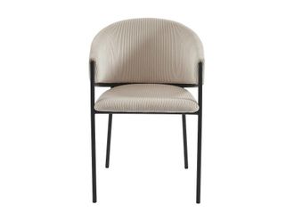 VENTE-UNIQUE.COM Set de 2 sillas poli&eacute;ster crema