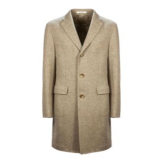 Tagliatore Virgin Wool Blend Coat - Heren - Mantel - Beige - XL - Wol - Jassen