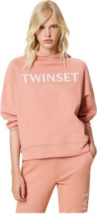 Twinset Hoodie met raglanmouwen - Dames - Hoodies - Roze - M - Katoen - Hoodies & sweatvesten