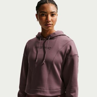 Nike Womens Nike Pro Therma-FIT Hoodie in Purple | II3866-502