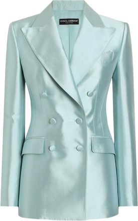 Dolce & Gabbana Blazer doppiopetto in raso - Blu