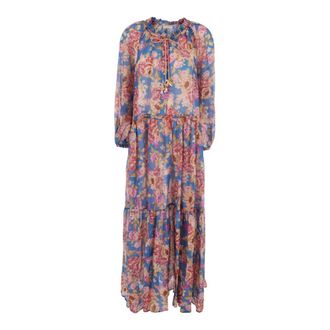 Anjuna Kleedjes, Dames, Veelkleurig, M, Katoen, Lange Kaftan Jurk