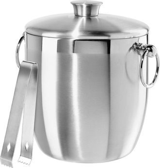 Oggi Stainless Steel Ice Bucket With Tongs