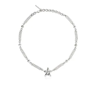 Alessandra Rich Necklaces, female, Gray, Size: ONE SIZE Crystal Necklace