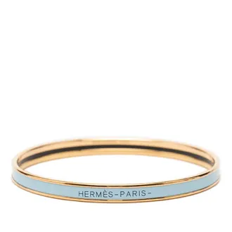 Herm&egrave;s Pre-owned Hermes Extra Narrow Enamel Uni Bangle 62 Ladies GD0WW84RW4ALUKJC