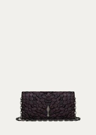 Christian Louboutin Bettina Feather Clutch Bag in Silk Satin