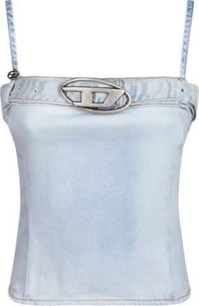 Diesel Lucy S Tanktop Lichtblauw - Dames - Tops zonder mouwen - Blauw - XS - Katoen - Tops
