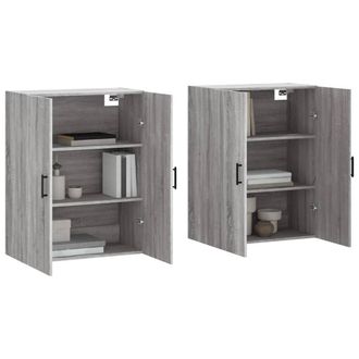 Berkfield Home Wall Mounted Cabinets 2 pcs Grey Sonoma 69.5x34x90 cm