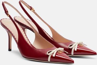 Valentino Garavani Bepointy 80 patent leather slingback pumps