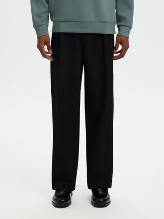 Selected Chinohose SELECTED SLH220-LOOSE FINN FLEX PANTS NOOS, Herren, Gr. XXL, N-Gr, schwarz, Web, Obermaterial: 62% Polyester, 33% Viskose, 5% Elasthan, unif