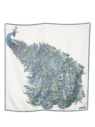 Aspinal of London Sjaal met grafische print - Wit