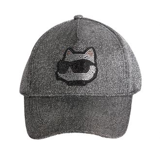 Karl Lagerfeld K/Ikonik 2.0 Choupette Glitter Cap - Dames - Petten - Grijs - ONE Size - Polyester - Accessoires