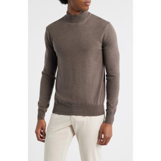 Aur&eacute;lien Cashwool Mock Neck Sweater in Ash Grey at Nordstrom, Size Xx-Large