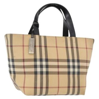 Burberry Pre-owned Vintage Handtas - Dames - Vintage Shopper - Beige - ONE Size - Leer - Vintage