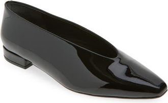 Jeffrey Campbell Hinted Pointed Toe Flat in Black Patent at Nordstrom, Size 5.5
