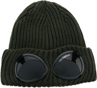 C.P. Company Merino Wool Goggle Beanie Muts - unisex - Hoeden - Groen - ONE Size - Accessoires