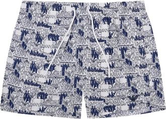Emporio Armani Beachwear - Heren - Strandmode - Wit - S - Polyester - Badmode