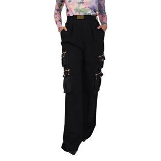 Elisabetta Franchi Mujer, Pantalones, Negro, Talla: M
