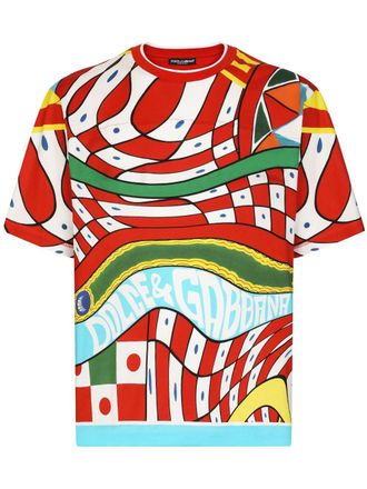 Dolce & Gabbana T-shirt con stampa grafica - Rosso