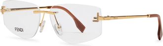 Fendi Rimless Rectangle-frame Optical Glasses - Yellow Light - One Size
