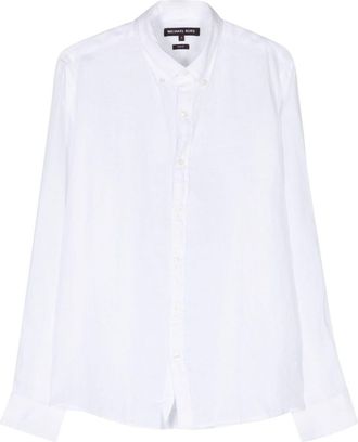 Michael Kors long-sleeve linen shirt - men - Linen/Flax - S - White