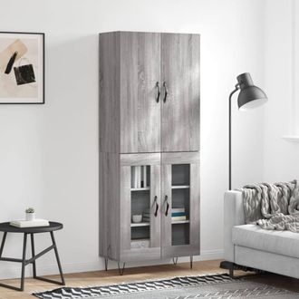 Berkfield Home Highboard Grey Sonoma 69.5x34x180 cm Engineered Wood