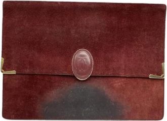 Cartier Pre-owned Vintage Suede Clutch - Dames - Vintage Clutch - Rood - ONE Size - Leer - Vintage
