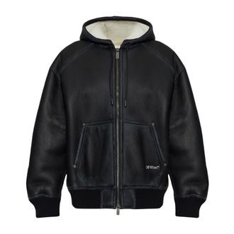 Off-white Heren, Jassen, Zwart, Maat: XL Leer