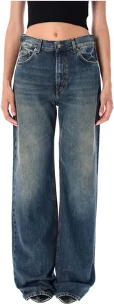 Haikure Wide Jeans, female, Blue, Size: W24 Intense Blue Wide Leg Jeans