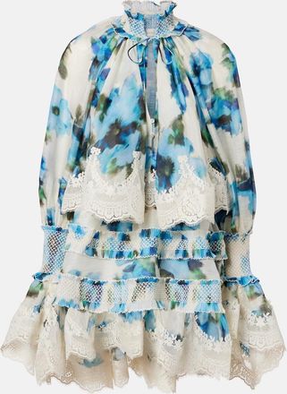 Zimmermann Floral lace-trimmed midi dress