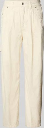 Drykorn Drykorn Tapered Fit Hose mit Strukturmuster Modell QUALIFY in Ecru, Gr&ouml;&szlig;e 26/34