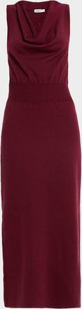 SIMKHAI Ramona Knit Cowl-Neck Midi Dress