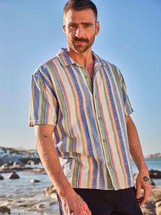 Fat Face FatFace Multi Short Sleeve Relaxed Fit Deck Stripe Shirt