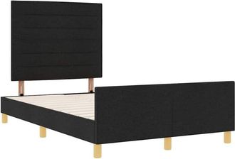 vidaXL Bed Frame with Headboard Black 120 x 200 cm Fabric Vidaxl