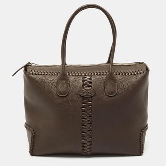 Tod's Tods Di Brown Leather Totes Bag