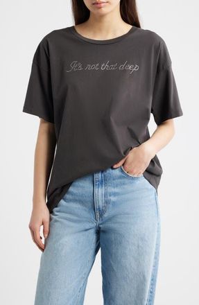 Daydreamer Its Not That Deep Cotton T-Shirt in Reactive Black at Nordstrom, Size X-Large