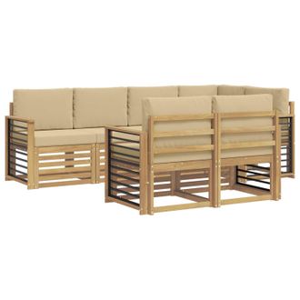 vidaXL Conjunto De Sof&aacute;s De Exterior 7 Pcs Y Beige 247 X 128,5 X 73 Cm Vidaxl