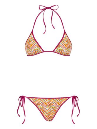 Missoni Bikini met zigzagprint - Roze