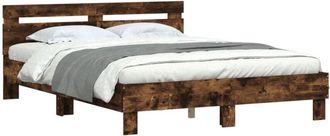 vidaXL Vidaxl - Bed Frame with led without Mattress Smoked Oak 150x200 cm King Size