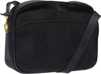 Ferragamo Black Canvas Shoulder Bag (Pre-Owned)