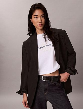 Calvin Klein Camiseta Boxy Con Logo Denim