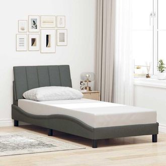 vidaXL Estructura De Cama Sin Colch&oacute;n Tela Gris Oscuro 80x200 Cm Vidaxl