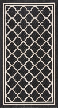 Safavieh Alfombra enrejado de polipropileno negro/beige, 122 x 170 cm