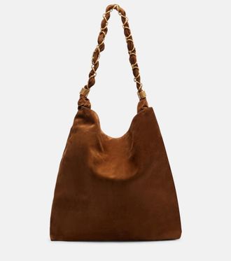 Saint Laurent Amalia Cassandre suede shoulder bag