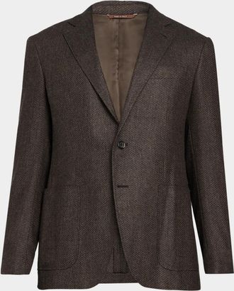 Canali Men & apos;s Kei Wool Jacquard Single-Breasted Sport Coat