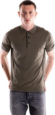 People of Shibuya Knit Polo Shirt Nito - Heren - Polos - Groen - 2XL - Katoen - Tops