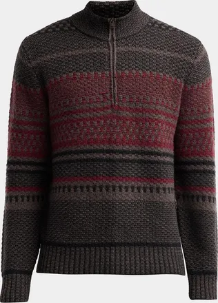 Vince Men & apos;s Variegated Stripe Jacquard Half-Zip Sweater