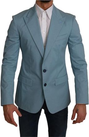 Dolce & Gabbana Martini Blazer - Heren - Blazers - Blauw - M - Katoen - Jassen