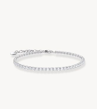 Thomas Sabo Bracciale tennis argentato con zirconia bianca-Argento
