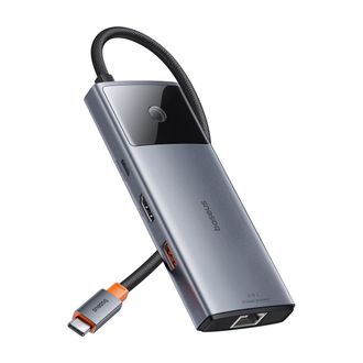 OEM Adaptador Hub 6 En 1 Usb-c A Usb-a / Usb-c / Pd / Hdmi / Rj-45 Negro